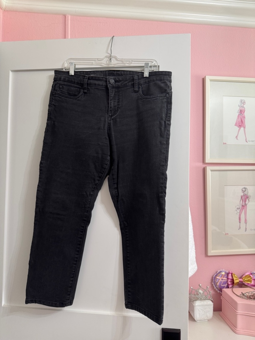 Kut from the Kloth Black Cropped Stretch Skinny Jeans